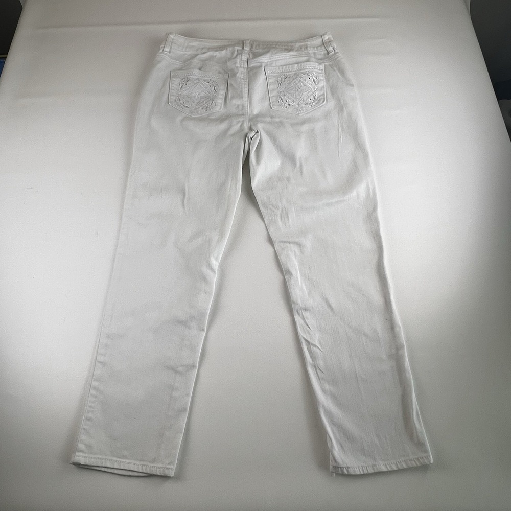 Chico's Women's Platinum Denim Ankle Jeans White Size 1.5 Summer Classic - Picture 5 of 10